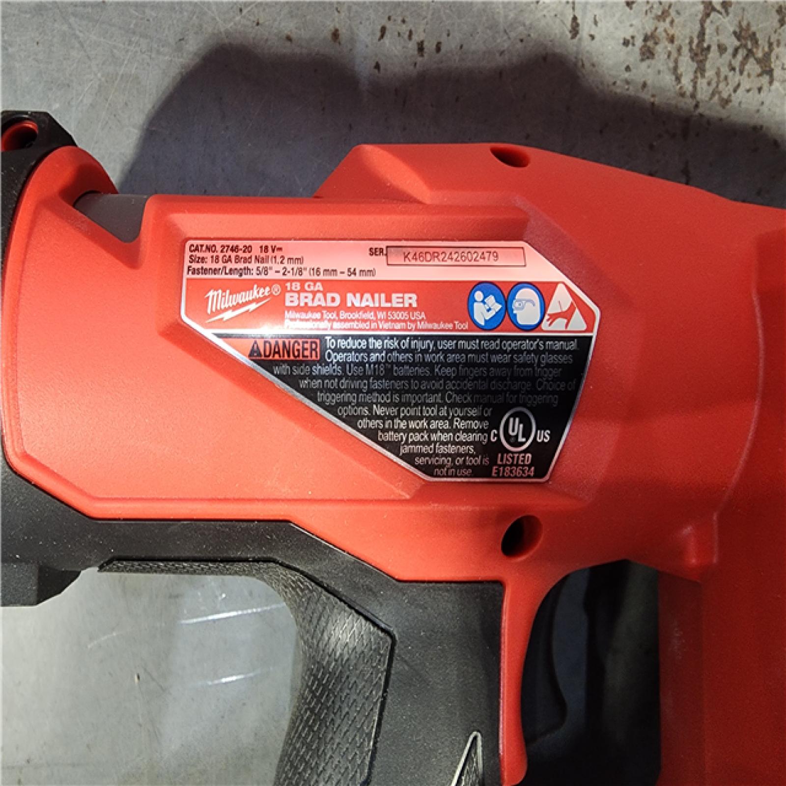 HOUSTON LOCATION - AS-IS Milwaukee M18 Fuel 18V Brushless 18-Gauge Brad Nailer 2746-20 (Bare Tool)