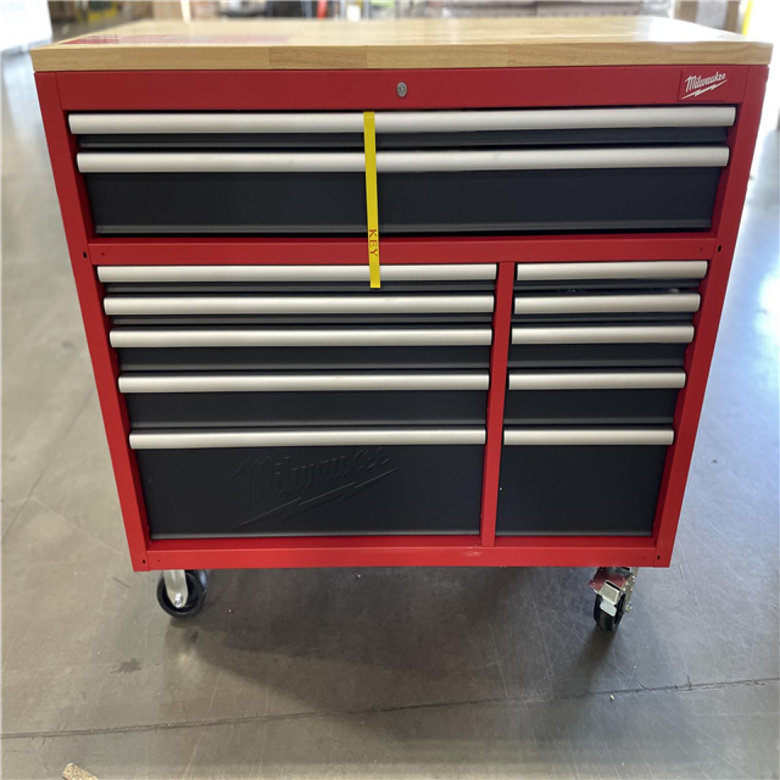 DALLAS LOCATION - Milwaukee Tool Storage 52 in. W Heavy Duty Red Mobile Workbench Cabinet