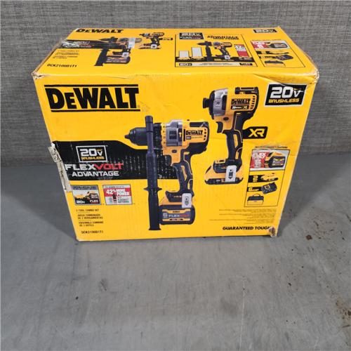 HOUSTON LOCATION - AS-IS (APPEARS LIKE NEW) 20V MAX Cordless Brushless Hammer Drill/Driver 2 Tool Combo Kit with FLEXVOLT ADVANTAGE