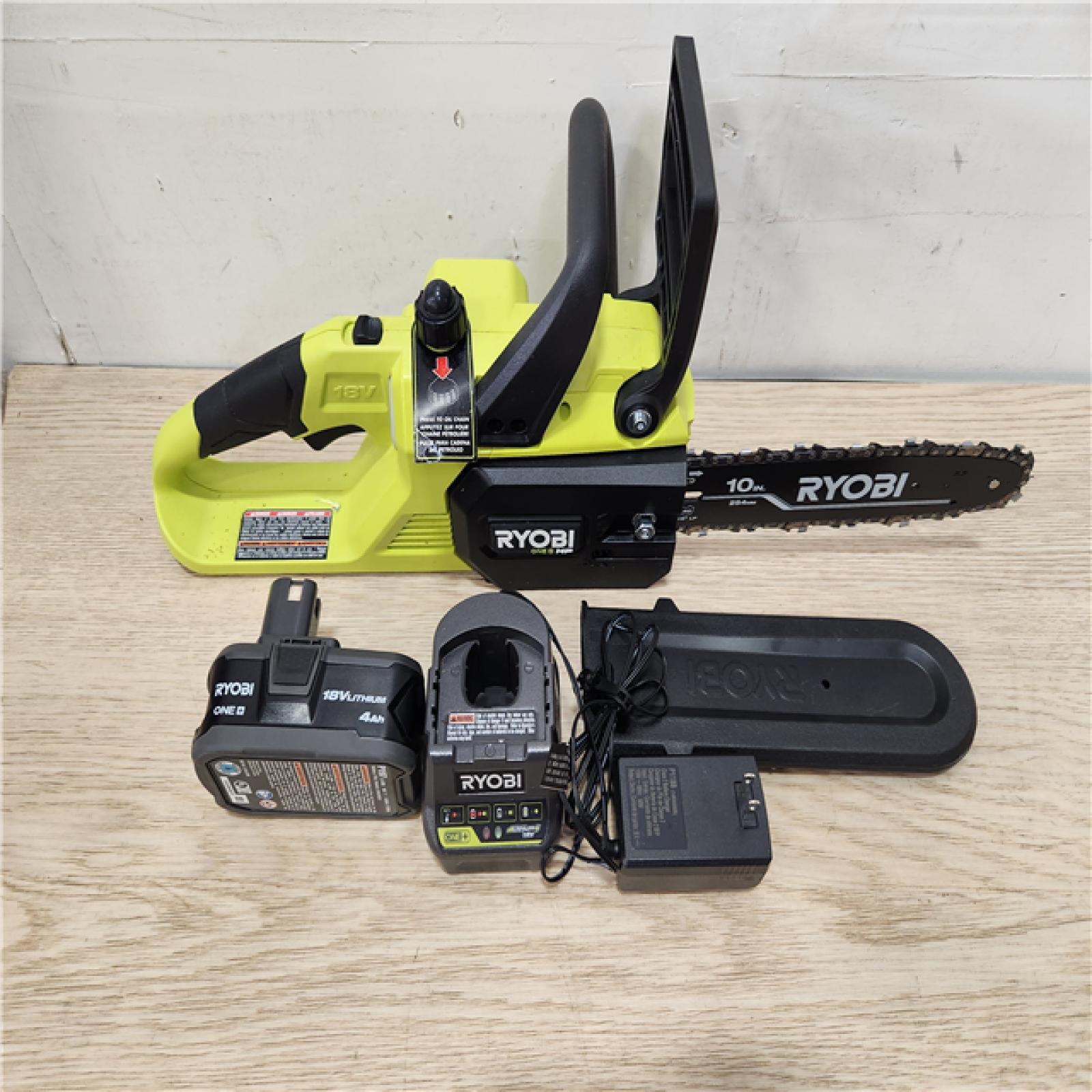 Phoenix Location RYOBI ONE+ HP 18V Brushless 10 in. Battery Chainsaw with 4.0 Ah Battery and Charger