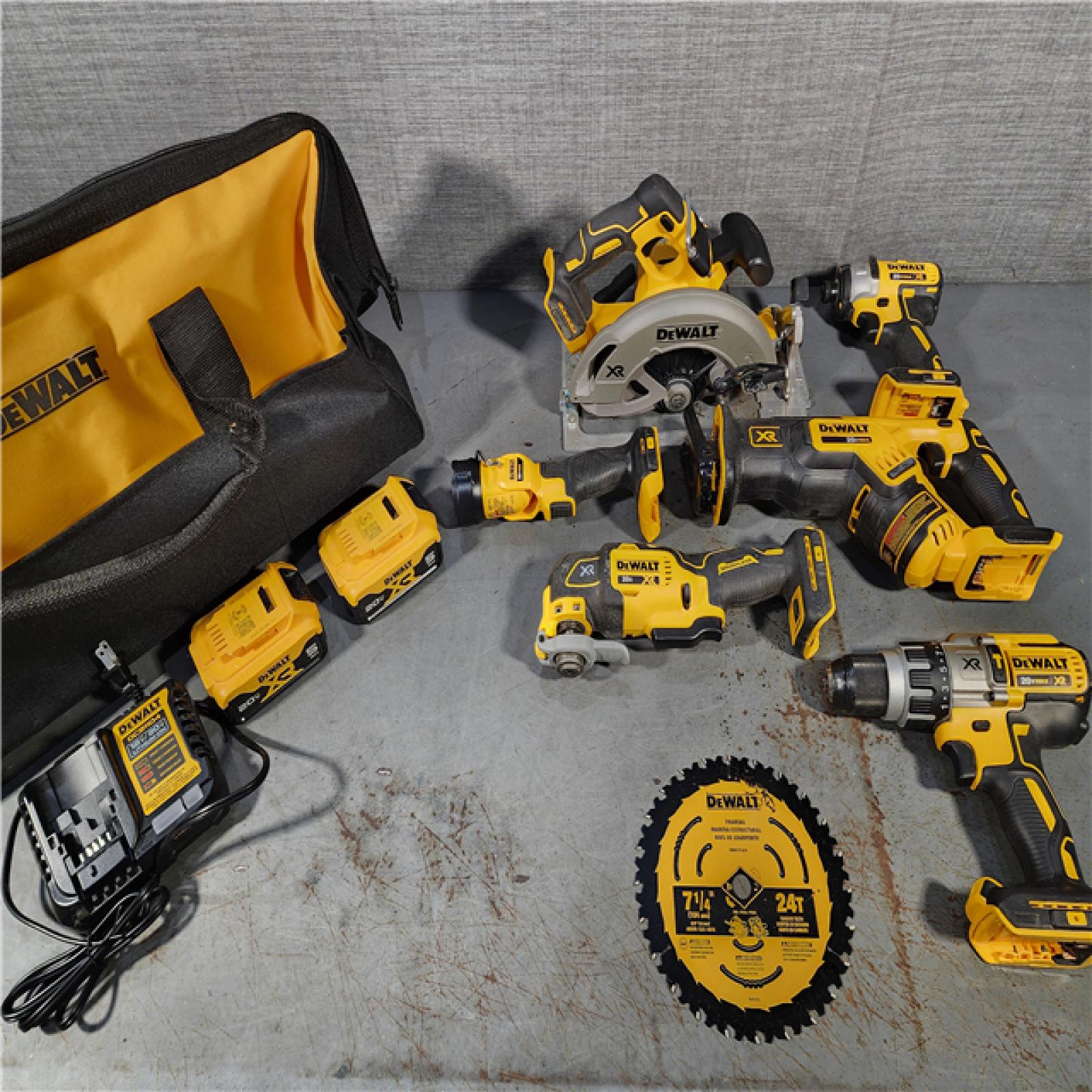 HOUSTON LOCATION - AS-IS DEWALT 20-Volt MAX Cordless Combo Kit (6-Tool) with (2) 20-Volt 5.0Ah Batteries & Charger