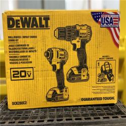 NEW! - DEWALT 20V MAX Cordless Drill/Impact 2 Tool Combo Kit with (2) 20V 1.5Ah Batteries, Charger, and Bag