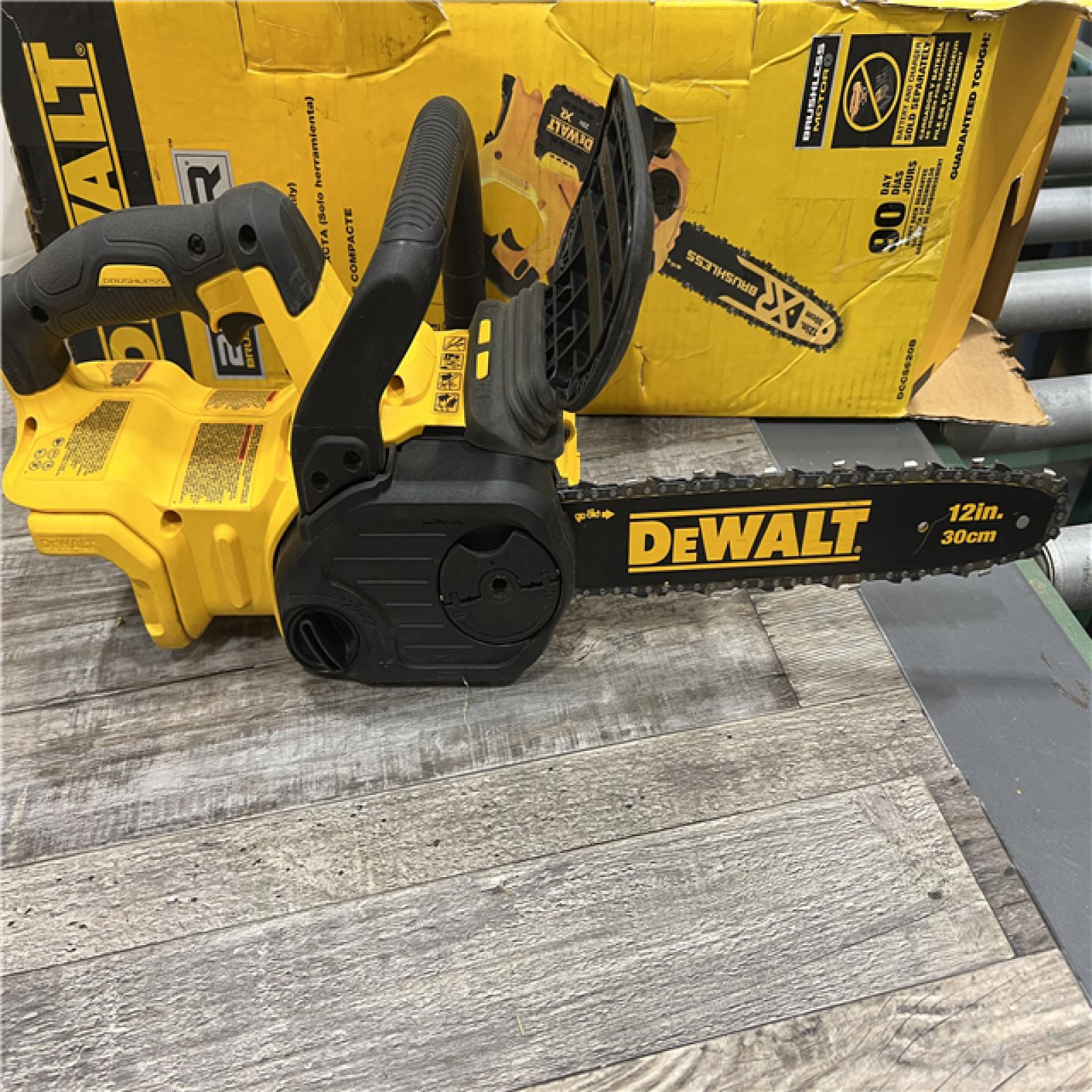 AS-IS DEWALT 20V MAX 12in. Brushless Cordless Battery Powered Chainsaw (Tool Only)