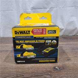 AS-IS DeWalt 20V MAX POWERSTACK DCBP315-2C Lithium-Ion 1.7Ah and 5Ah Battery and Charger Starter Kit 3 Pc