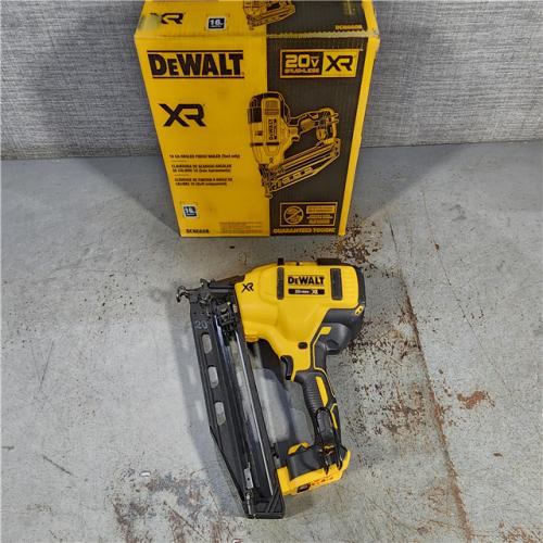 HOUSTON LOCATION - AS-IS DEWALT 20V MAX XR Lithium-Ion Electric Cordless 16-Gauge Angled Finishing Nailer (Tool Only)