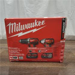 AS-IS Milwaukee M18 18V Cordless Brushed 2 Tool Drill/Driver and Impact Driver Kit