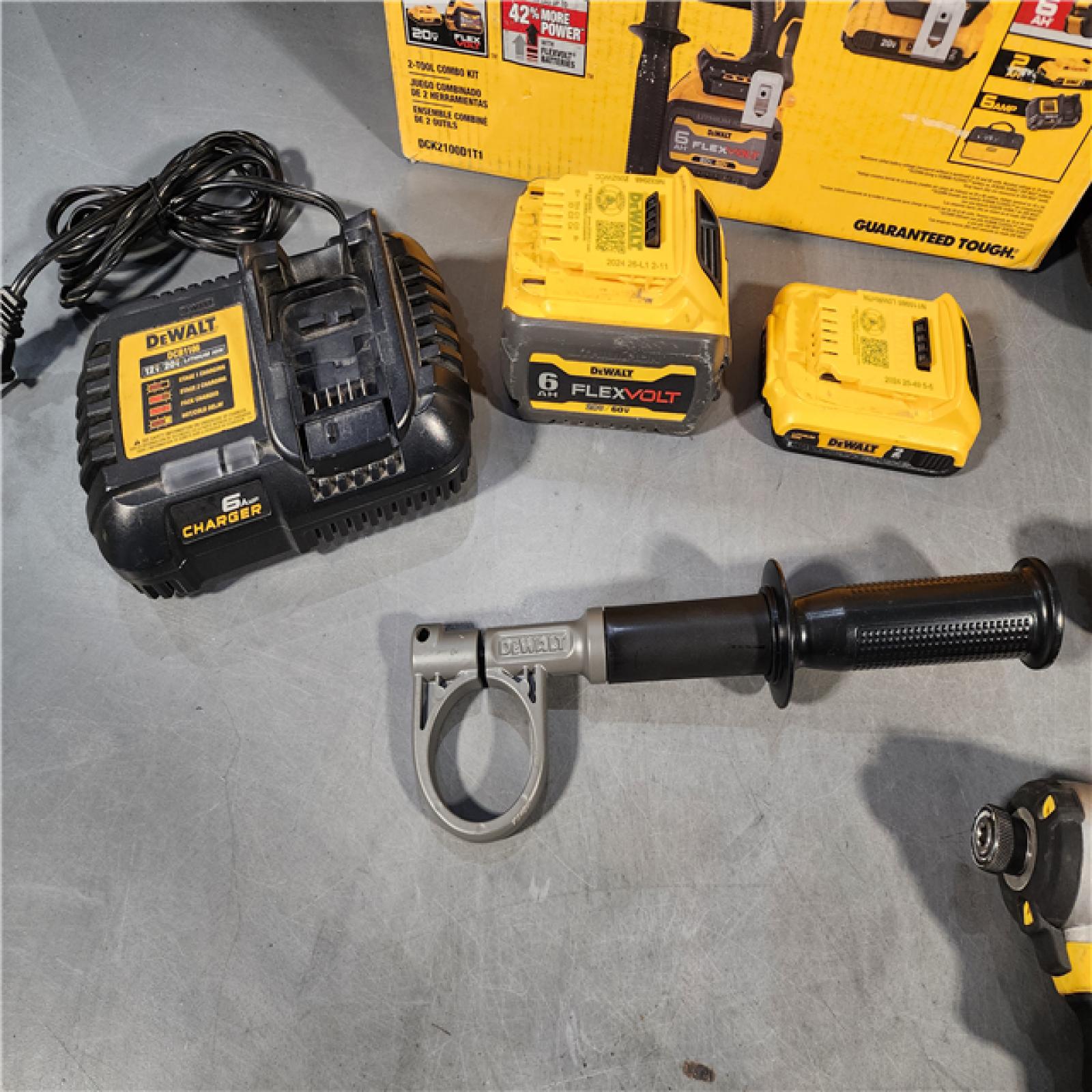 HOUSTON LOCATION - AS-IS DEWALT 20V MAX Cordless Brushless Hammer Drill/Driver 2 Tool Combo Kit with FLEXVOLT ADVANTAGE