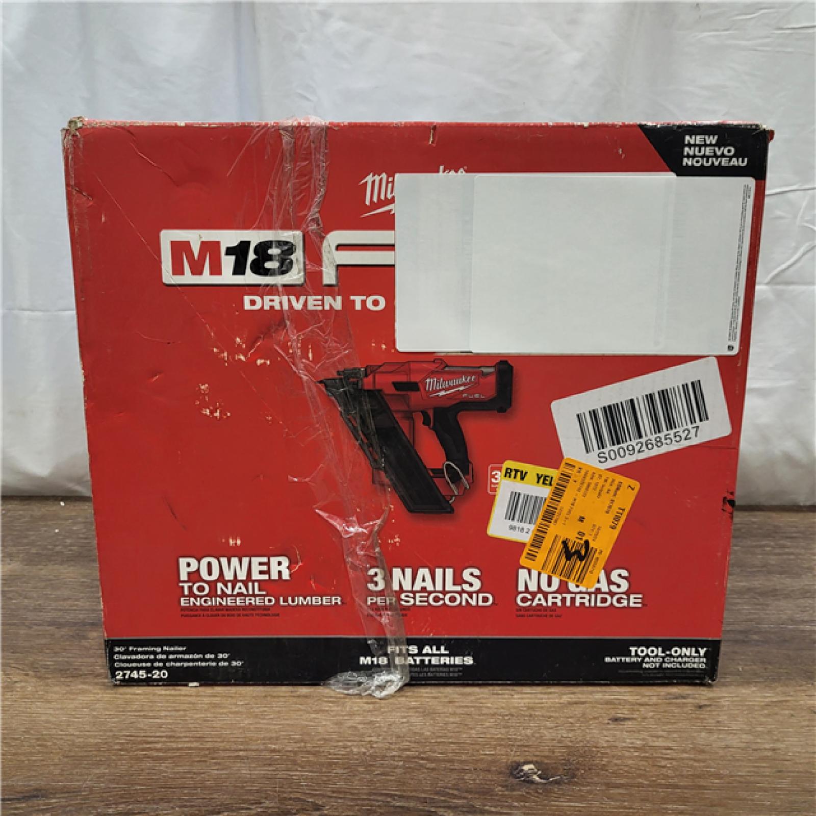 AS-IS Milwaukee M18 FUEL 30 Degree Framing Nailer