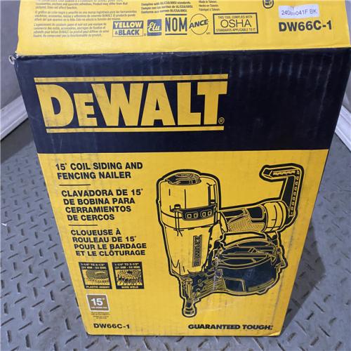 Houston location AS-IS DEWALT DW66C-1 2-1/2 Inch 15 Degree Coil Siding and Fencing Nailer