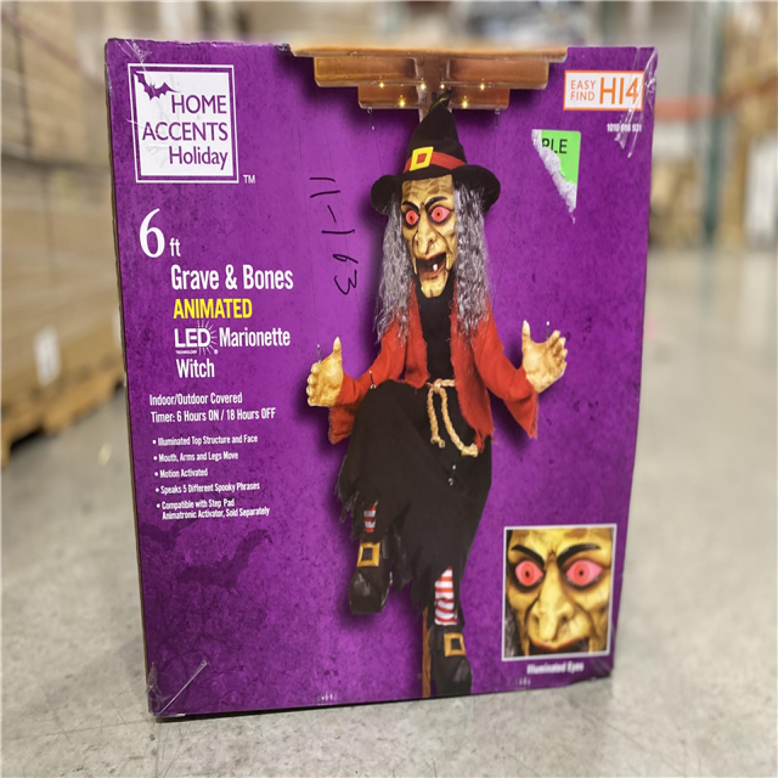 DALLAS LOCATION - Home Accents Holiday 6 ft. Animated LED Marionette Witch