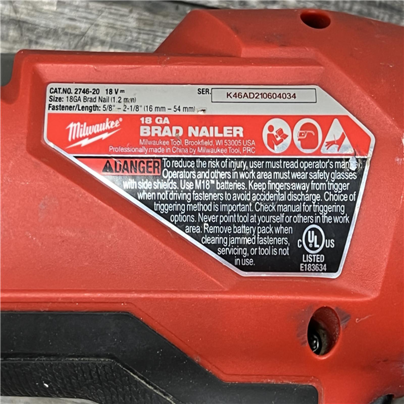 AS-IS Milwaukee M18 FUEL 18 Gauge Brad Nailer