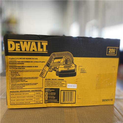 NEW! -  DEWALT 20V MAX Cordless 1/2 Gal. Wet/Dry Portable Vacuum (Tool Only)