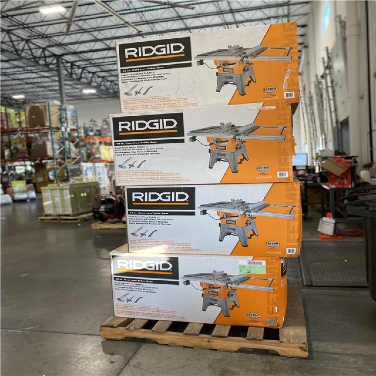 DALLAS LOCATION - RIDGID R4512Click To Copy 13 Amp 10 in. Professional Cast Iron Table Saw Orange PALLET (UNITS 4)