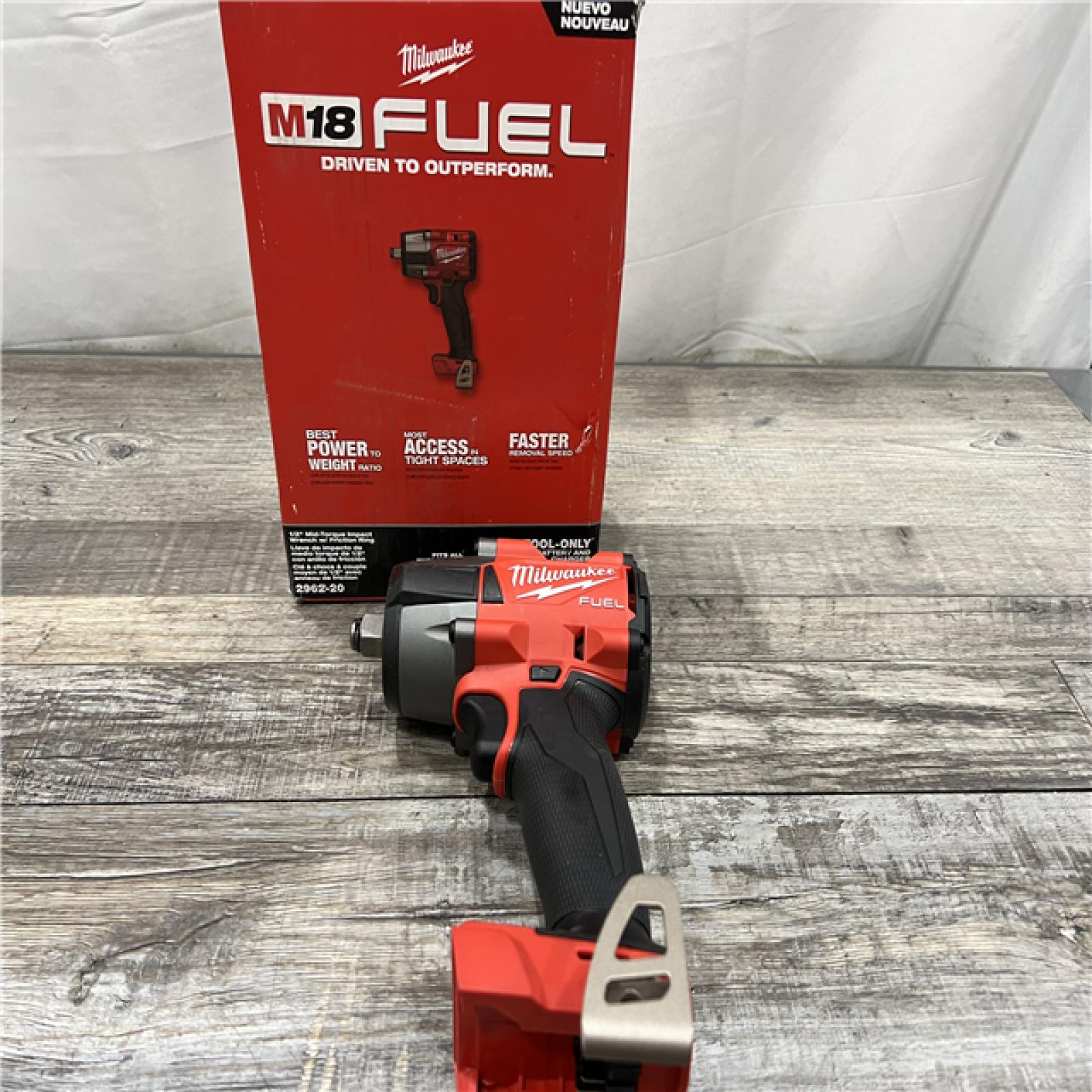 AS-IS Milwaukee M18 18V Fuel 1/2  Mid-Torque Impact Wrench Cordless Lithium-Ion Brushless with Friction Ring 2962-20