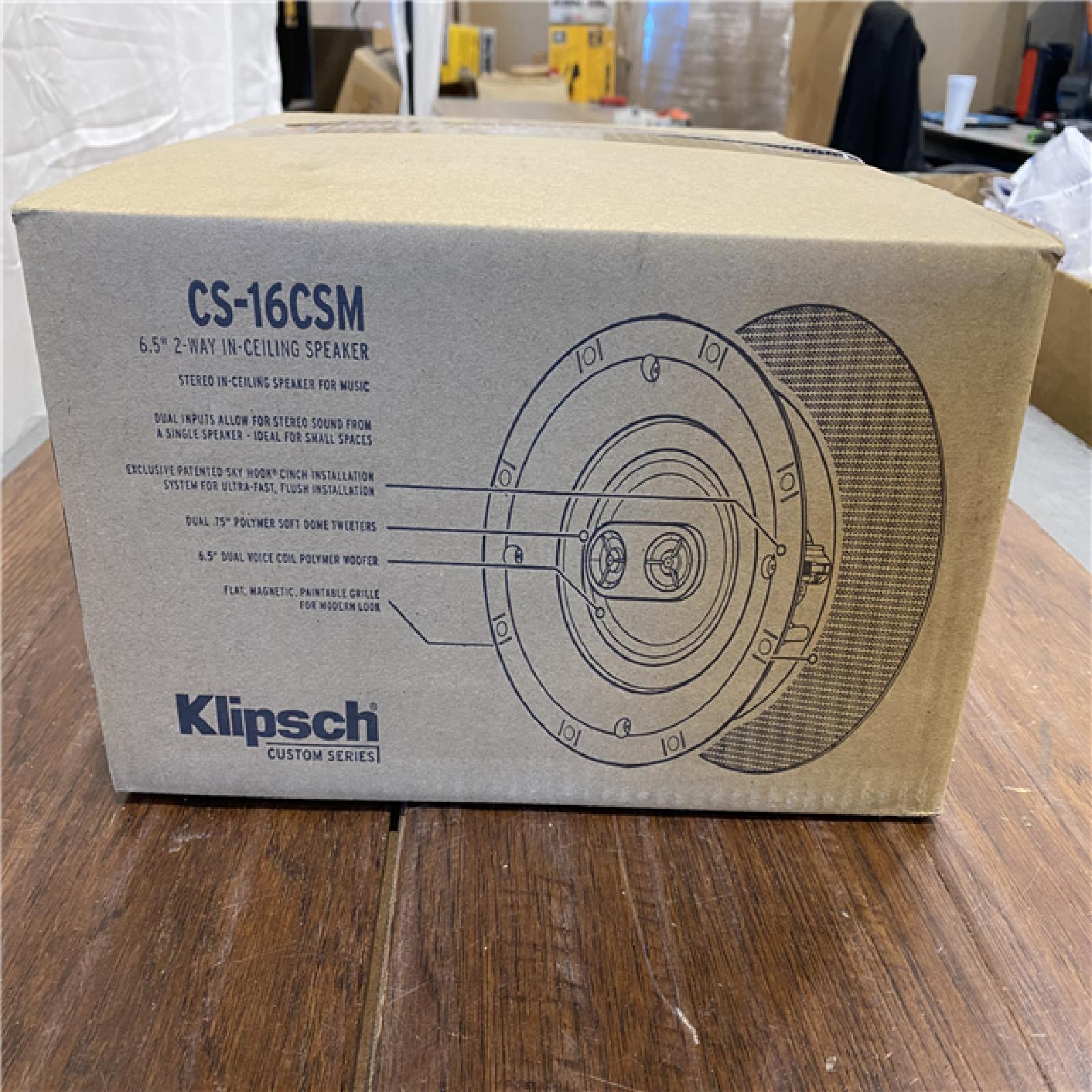 NEW! Klipsch 6.5 Stereo In-Ceiling Speaker in Black and White