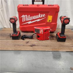 AS IS Milwaukee M18 FUEL 18V Lithium-Ion Brushless Cordless Hammer Drill and Impact Driver Combo Kit (2-Tool) with 2 Batteries