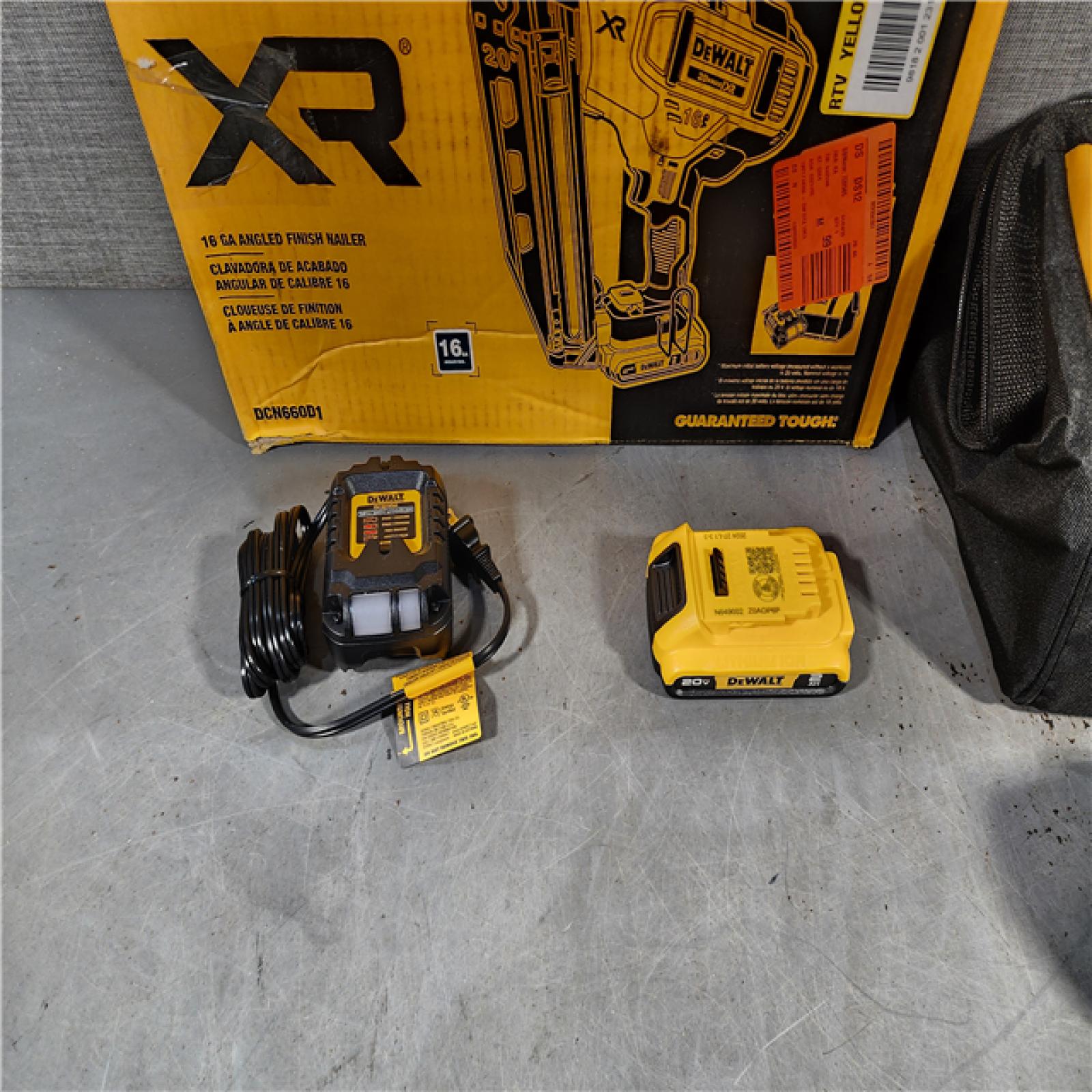 HOUSTON LOCATION - AS-IS DeWalt DCN660D1 20V 16 Gauge Cordless Angled Finish Nailer Kit W/ 2Ah Battery