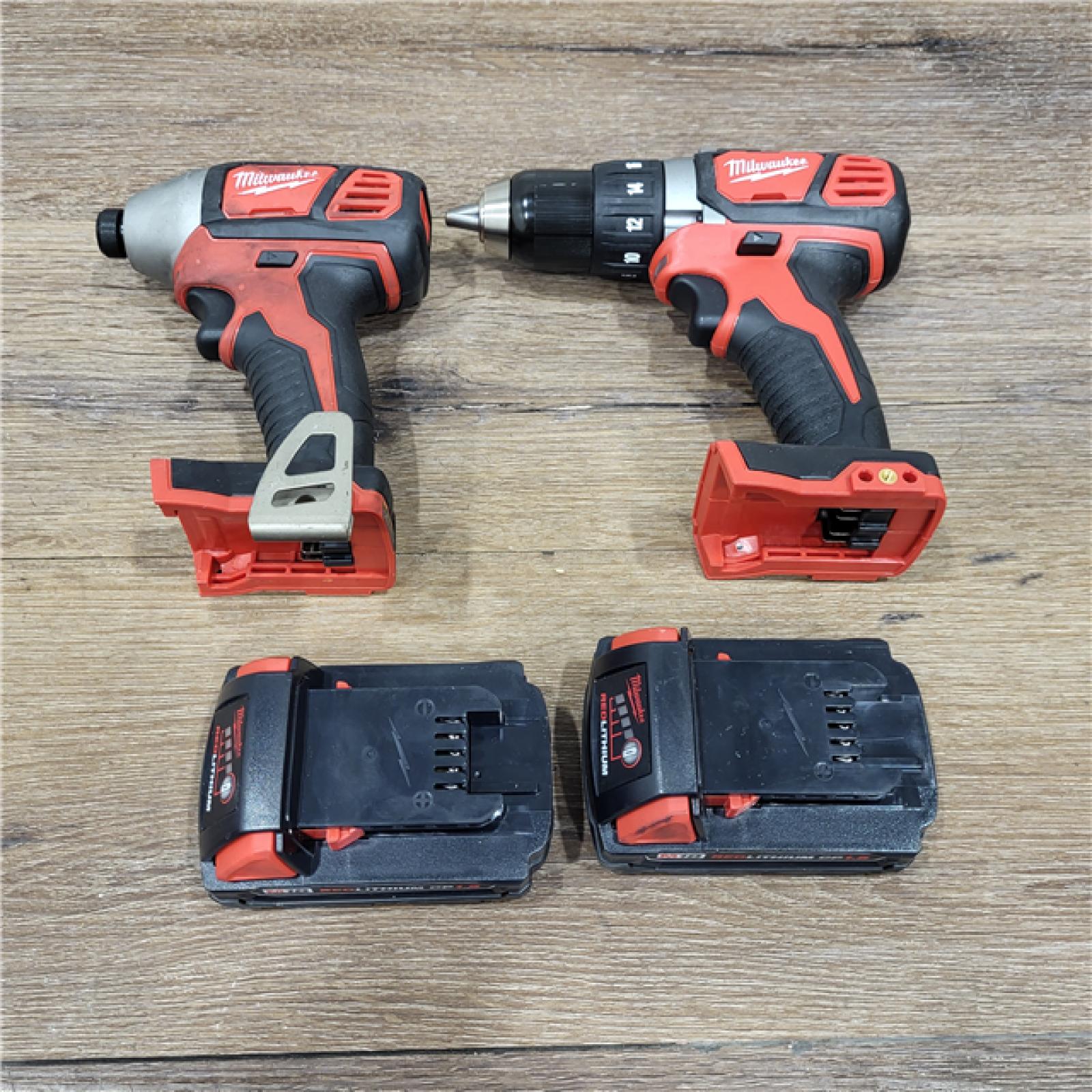 AS-IS Milwaukee M18 18V Cordless Brushed 2 Tool Drill/Driver and Impact Driver Kit