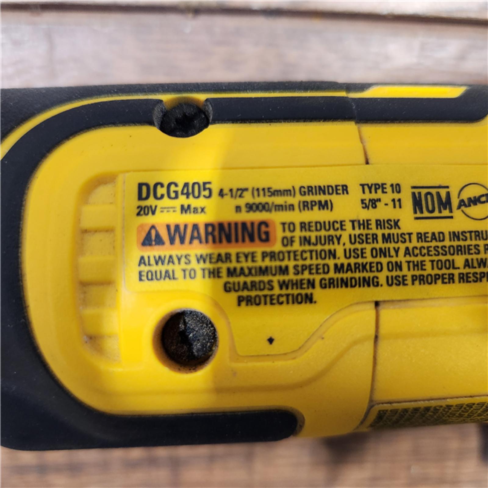 AS-IS DeWalt 20V MAX XR Cordless Brushless 4.5 in. Slide Switch Small Angle Grinder with Kickback Brake (Tool Only)