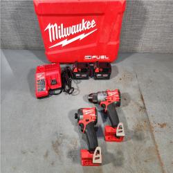 HOUSTON LOCATION - AS-IS Milwaukee M18 FUEL 18V Lithium-Ion Brushless Cordless Hammer Drill and Impact Driver Combo Kit (2-Tool) with 2 Batteries