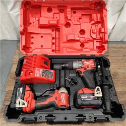 AS-IS Milwaukee M18 FUEL 18V Lithium-Ion Brushless Cordless Hammer Drill and Impact Driver Combo Kit (2-Tool) with 2 Batteries