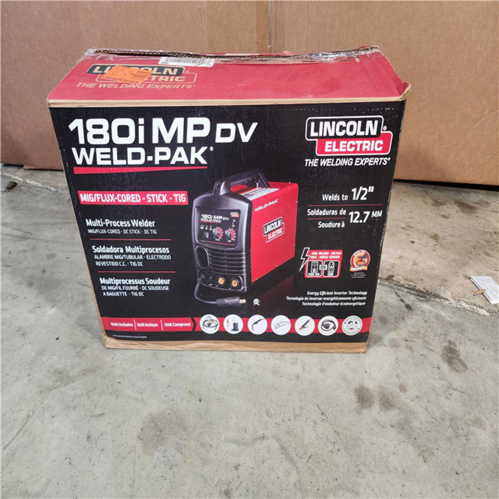 HOUSTON LOCATION - AS-IS 180 Amp Weld-Pak 180i Multi-Process Stick/MIG/Flux-Core/TIG, 120V or 230V Aluminum Welder with Spool Gun Sold Separately