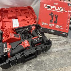 AS-IS MILWAUKEE M18 FUEL 18V Lithium-Ion Brushless Cordless Hammer Drill and Impact Driver Combo Kit (2-Tool) with 2 Batteries