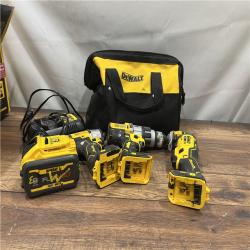 AS-IS DEWALT 20-Volt Lithium-Ion Cordless 3-Tool Combo Kit with FLEXVOLT 9 Ah and 20V 6 Ah Batteries and Charger