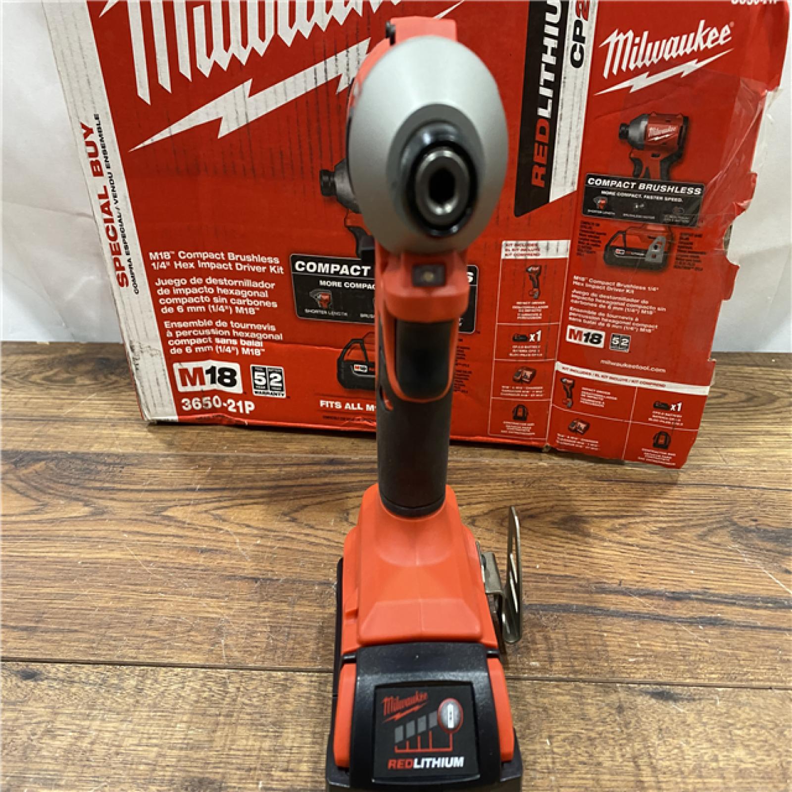 AS IS Milwaukee M18 Compact Brushless 1/4  Hex Impact Driver Kit