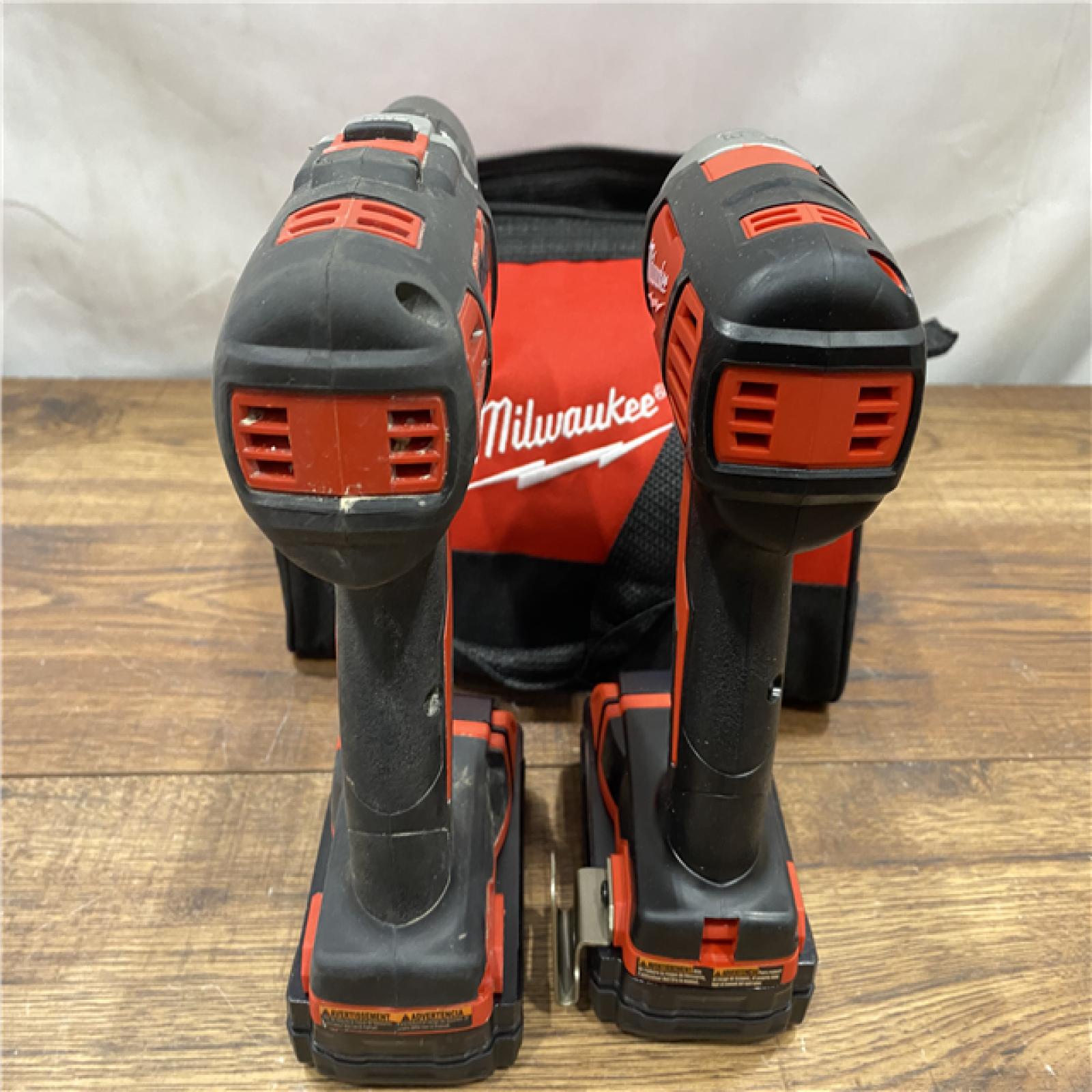 AS IS Milwaukee M18 18V Cordless Brushed 2 Tool Drill/Driver and Impact Driver Kit