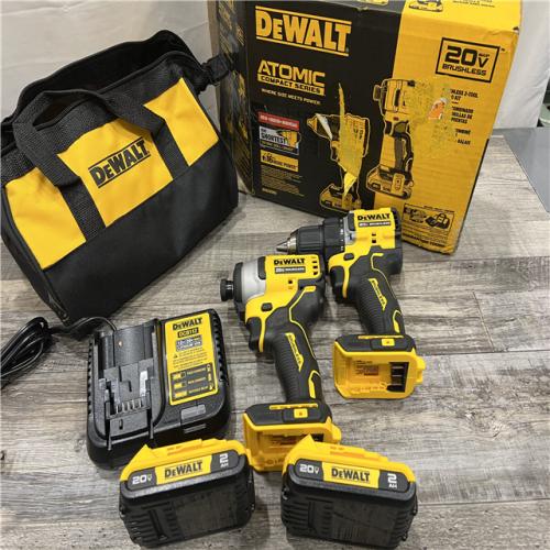 AS-IS DEWALT ATOMIC 20-Volt MAX Lithium-Ion Cordless Combo Kit (2-Tool) with (2) 2.0Ah Batteries, Charger and Bag