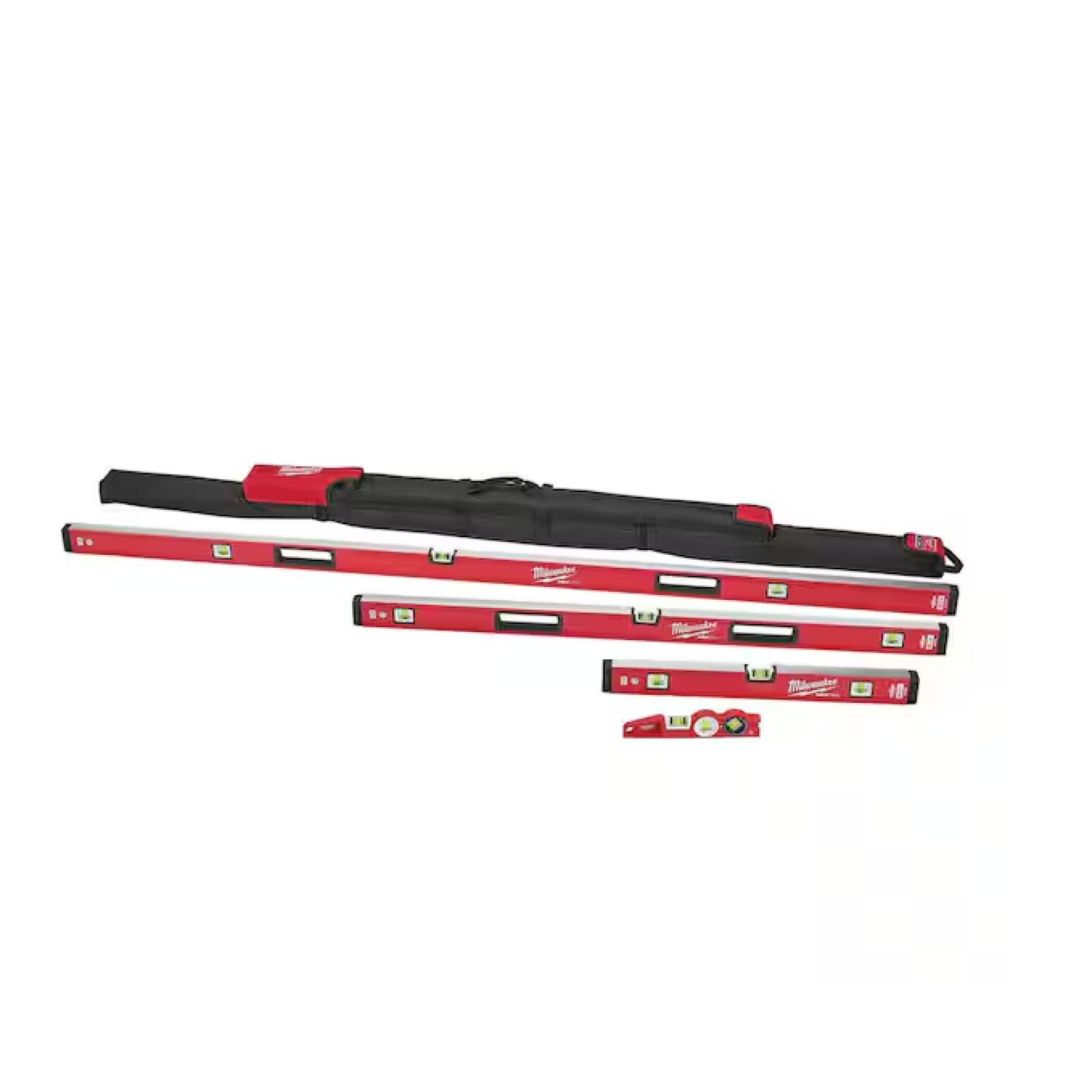 NEW! - Milwaukee 10 in. /24 in. /48 in. /78 in. REDSTICK Magnetic Box and Torpedo Level Set