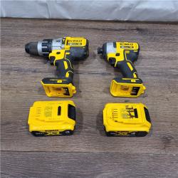 AS-IS DEWALT  20V MAX XR Cordless Brushless Hammer Drill/Impact 2 Tool Combo Kit with (2) 20V 4.0Ah Batteries and Charger