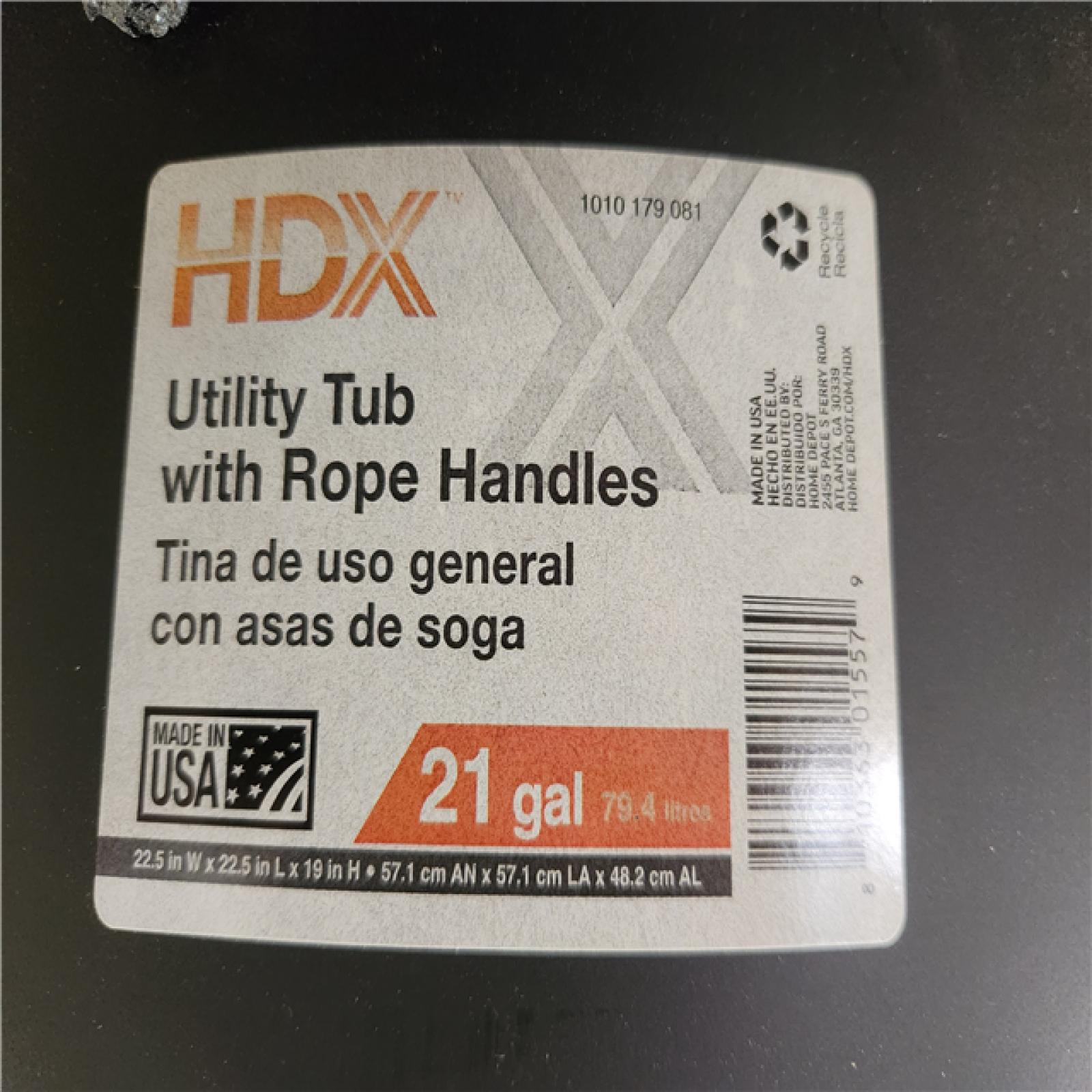 Phoenix Location HDX 21 Gal. Utility Tub Storage Tote with Rope Handles (79 Tubs)