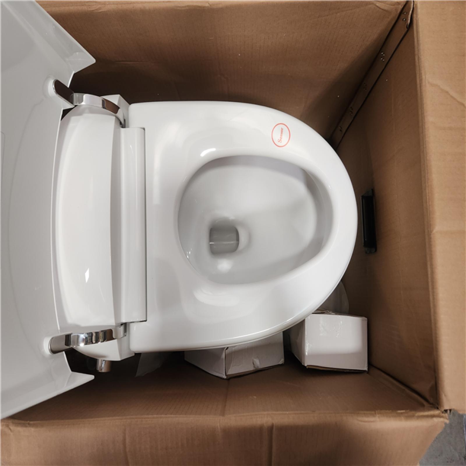 Phoenix Location Hanikes 1-Piece 1/1.27 GPF High Efficiency Dual Flush Elongated Toilet in White with Heated Seat and Slow-Close, Seat Included