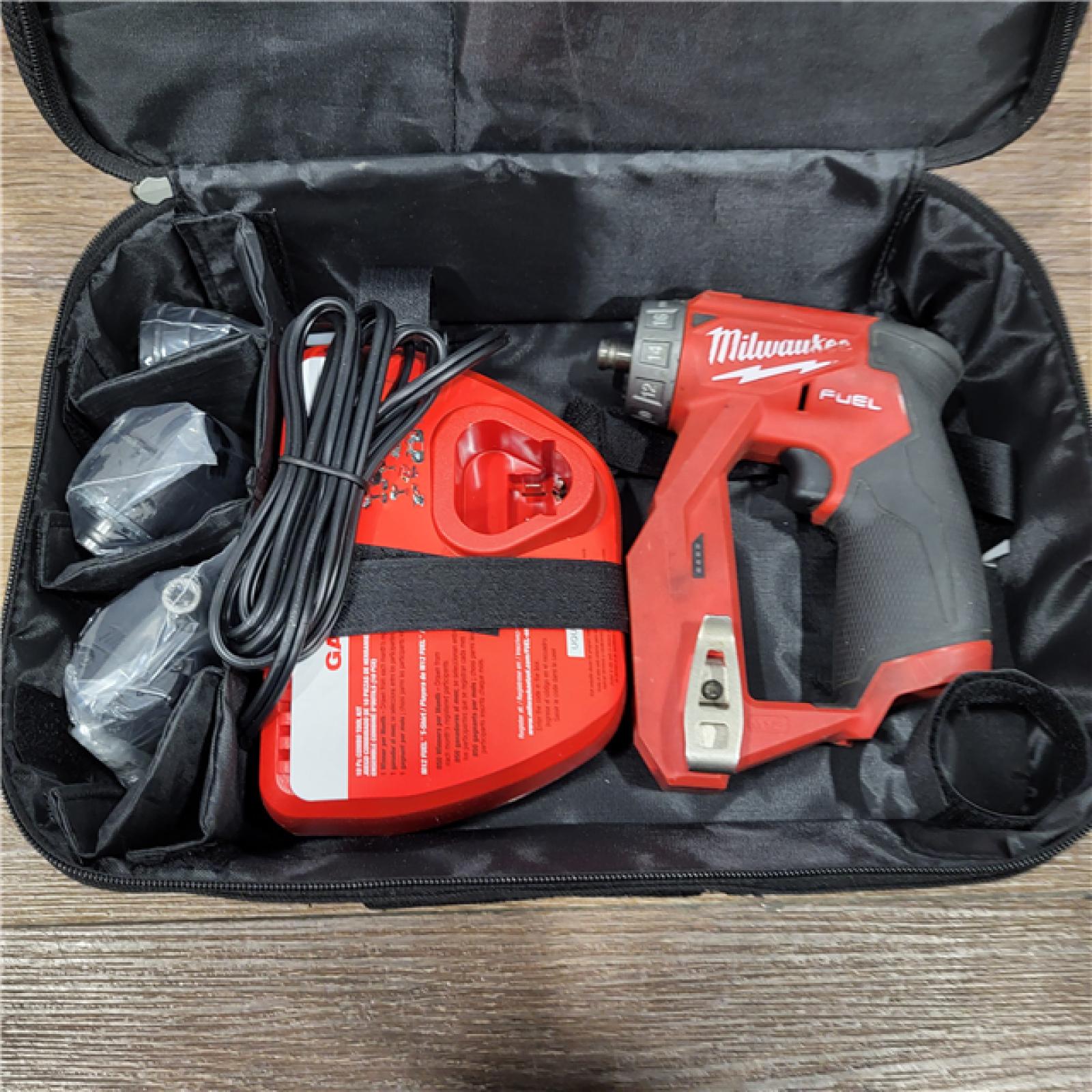 AS-IS M12 FUEL 12V Lithium-Ion Brushless Cordless 4-in-1 Installation 3/8 in. Drill Driver Kit with 4-Tool Heads