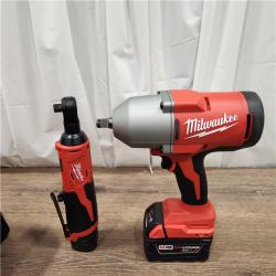 AS-IS M12/M18 12/18V Lithium-Ion Cordless 3/8 in. Ratchet and 1/2 in. High Torque Impact Wrench with Friction Ring Combo Kit