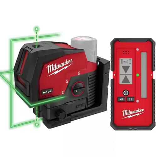 NEW! - Milwaukee M12 12-Volt Lithium-Ion Cordless Green 125 ft. Cross Line and Plumb Points Laser Level (Tool-Only)