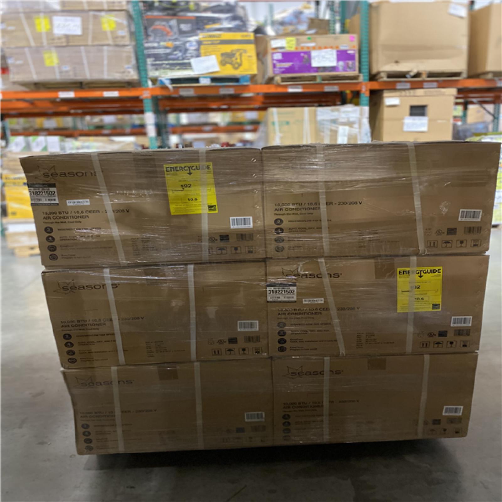 DALLAS LOCATION - Seasons® 10,000 Btu 230/208-Volt Through-The-Wall Cool-Only Air Conditioner PALLET - (12 UNITS)