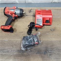 AS-IS Milwaukee M18 1/2 in. Cordless Brushless High Torque Impact Wrench Kit (Battery & Charger)