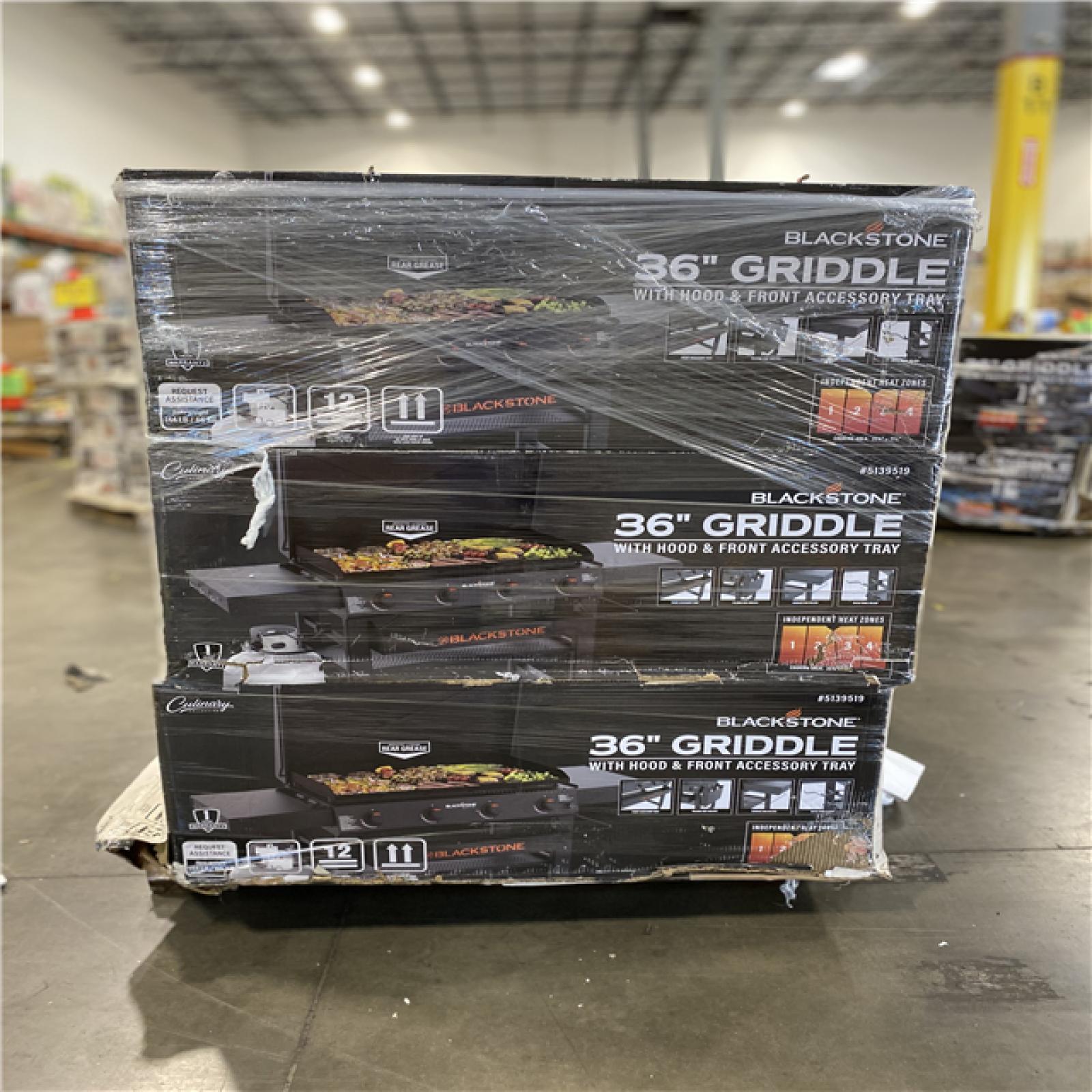 DALLAS LOCATION- Blackstone 36 Culinary Omnivore Griddle with Hood 4-Burner Liquid Propane Flat Top Grill PALLET - (6 UNITS)