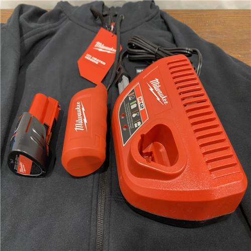 AS-ISMilwaukee 306B-21L 12V Heated Hoodie Kit Black (Large) with 2.0Ah Lithium Ion Battery & Charger