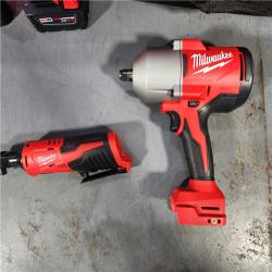 HOUSTON LOCATION - AS-IS (APPEARS LIKE NEW) M12/M18 12/18V Lithium-Ion Cordless 3/8 in. Ratchet and 1/2 in. High Torque Impact Wrench with Friction Ring Combo Kit