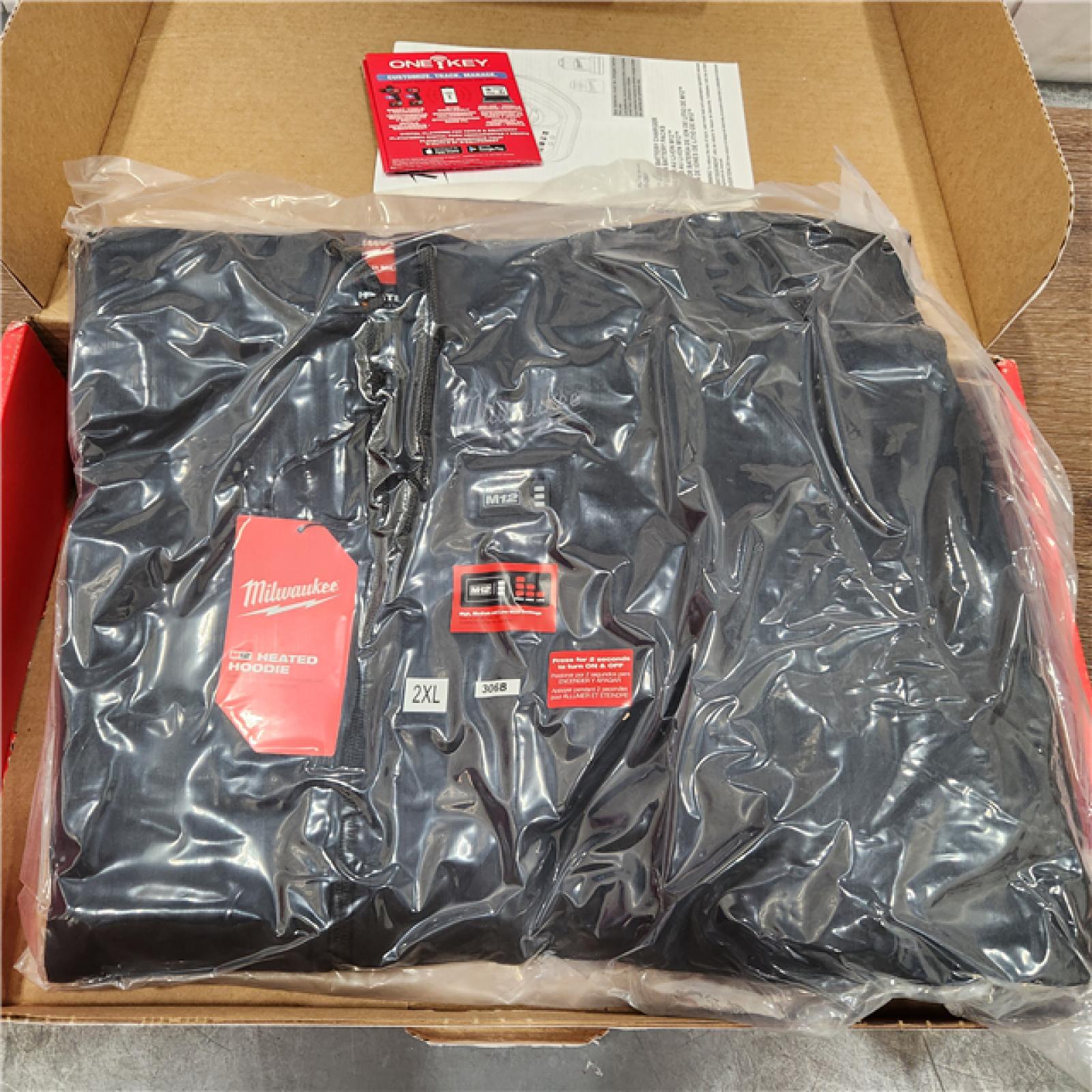 AS-IS Milwaukee 2X-Large M12 12-Volt Lithium-Ion Cordless Black Heated Jacket Hoodie Kit