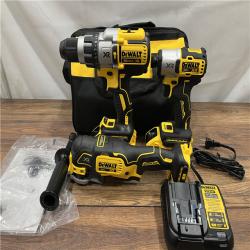 AS IS DEWALT 20-Volt Lithium-Ion Cordless 3-Tool Combo Kit with FLEXVOLT 9 Ah and 20V 6 Ah Batteries and Charger