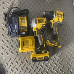 Houston location AS-IS DEWALT ATOMIC 20-Volt MAX Lithium-Ion Cordless Combo Kit (2-Tool) with (2) 2.0Ah Batteries, Charger and Bag