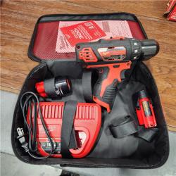 AS-IS M12 12V Lithium-Ion Cordless 3/8 in. Drill/Driver Kit with Two 1.5 Ah Batteries, Charger and Tool Bag