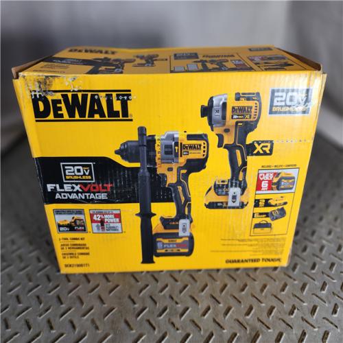 HOUSTON LOCATION - AS-IS (APPEARS LIKE NEW) 20V MAX Cordless Brushless Hammer Drill/Driver 2 Tool Combo Kit with FLEXVOLT ADVANTAGE