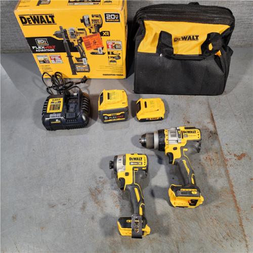 HOUSTON LOCATION - AS-IS DEWALT 20V MAX Cordless Brushless Hammer Drill/Driver 2 Tool Combo Kit with FLEXVOLT ADVANTAGE