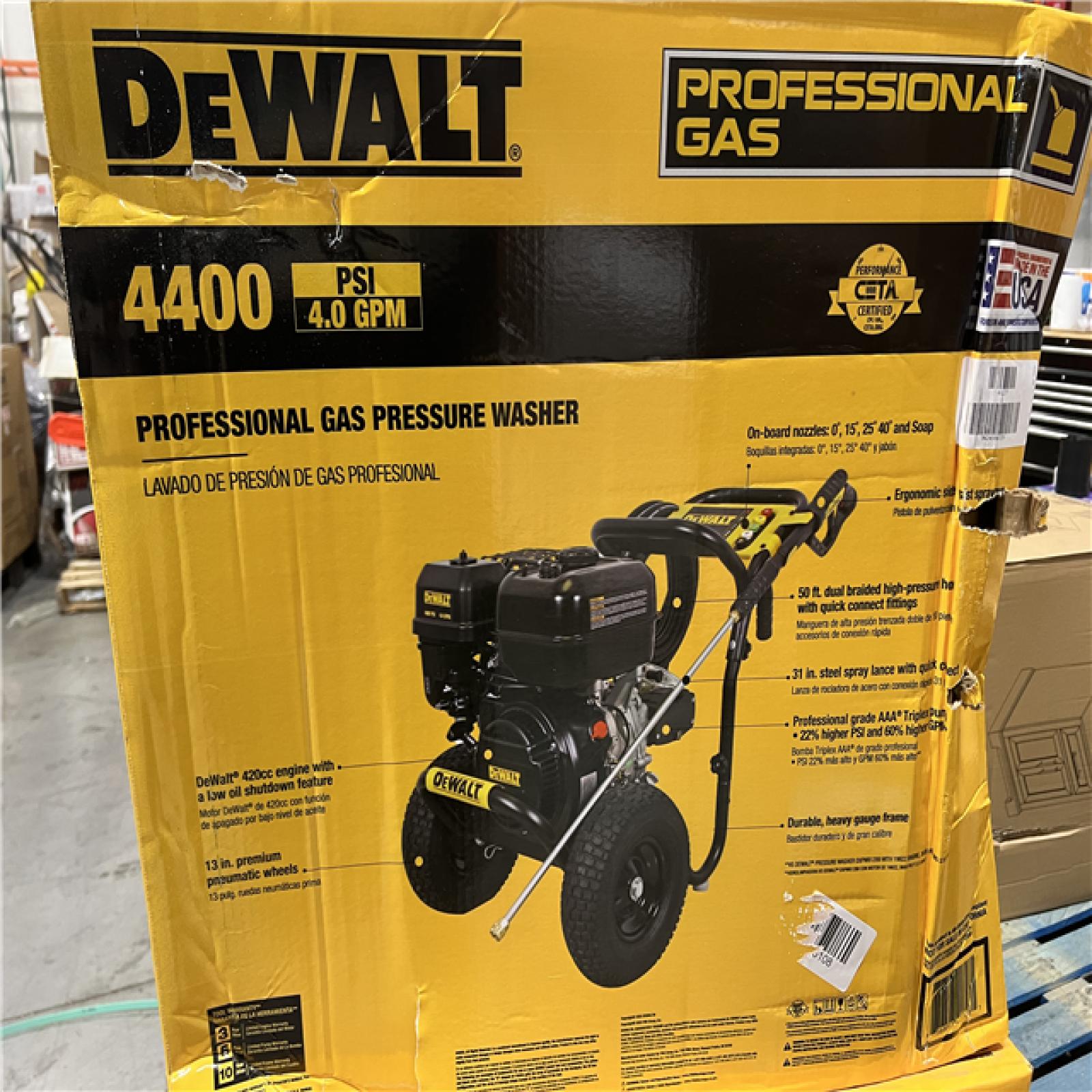 DALLAS LOCATION - DEWALT 4400 PSI 4.0 GPM Cold Water Gas Pressure Washer